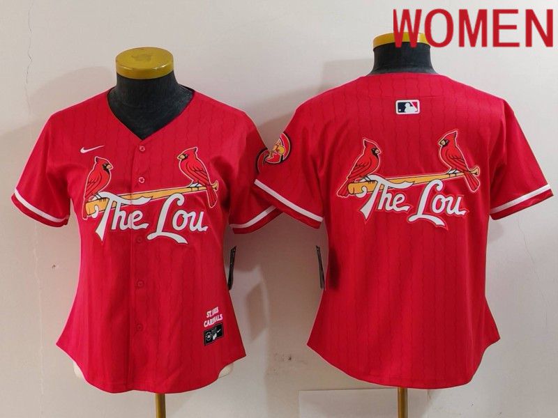 Women St.Louis Cardinals Blank Red City Edition 2024 Nike MLB Jersey style 3->women mlb jersey->Women Jersey